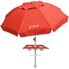 image:imageAMMSUN 7ft Heavy Duty High Wind Beach Umbrella with sand anchor Builtin Table Tray Vent Tilt Pole UPF 50 Windproof Portable Outdoor Umbrellas Carry Bag for Patio Garden Pool Backyard RedSolid Red