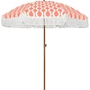 image:imageAMMSUN 7ft Patio Umbrella with Fringe Outdoor Tassel Umbrella UPF50 Premium Steel Pole and Steel Ribs Push Button Tilt BlackWave Pink Champagne