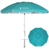 image:imageAMMSUN 8 Feet Large Beach Umbrella with Sand Anchor Heavy Duty High Wind Portable Outdoor Umbrellas UV 50 Protection Air Vent Tilt Patio Garden PoolTeal