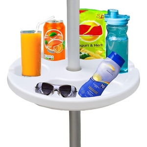 image:imageAMMSUN 13 Beach Umbrella Table Tray Teal for Beach Patio Garden Swimming Pool with Cup Holders Snack Compartments TealA White