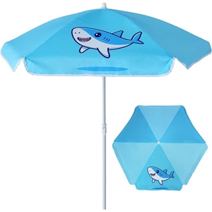 image:imageAMMSUN 5ft little tikes umbrella for picnic tablekids beach umbrella UPF50 Protection Ideal for sand play camping garden and outdoor funClownfish5ft Blue Shark