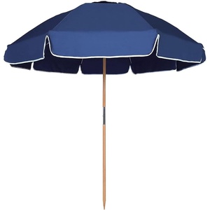 image:imageAMMSUN 75ft High Wind Beach Umbrella with Air Vent amp Ash Wood PoleNavy Blue