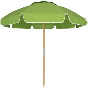 image:imageAMMSUN 75ft High Wind Beach Umbrella with Air Vent amp Ash Wood PoleOlive Green