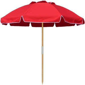 image:imageAMMSUN 75ft High Wind Beach Umbrella with Air Vent amp Ash Wood PoleRed