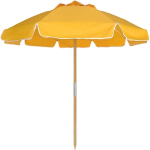 image:imageAMMSUN 75ft High Wind Beach Umbrella with Air Vent amp Ash Wood PoleSolid Yellow