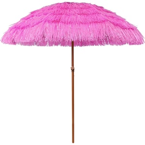image:imageAMMSUN 75ft Hula Thatched Tiki Patio Beach Umbrella Hawaiian Style 10 Ribs UPF 50 with Tilt Carry Bag for Outdoor Tiki Bar Tropical Palapa Patio Garden Beach Pool Backyard Natural ColorPink