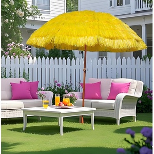 image:imageAMMSUN 75ft Hula Thatched Tiki Patio Beach Umbrella Hawaiian Style 10 Ribs UPF 50 with Tilt Carry Bag for Outdoor Tiki Bar Tropical Palapa Patio Garden Beach Pool Backyard Natural ColorYellow