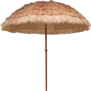 image:imageAMMSUN 75ft Hula Thatched Tiki Patio Beach Umbrella Hawaiian Style 10 Ribs UPF 50 with Tilt Carry Bag for Outdoor Tiki Bar Tropical Palapa Patio Garden Beach Pool Backyard Natural ColorA Natural