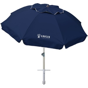 image:imageAMMSUN 7ft Heavy Duty High Wind Beach Umbrella Parasols with Sand Anchor Vent Tilt UV 50 Sun Protection Portable Outdoor Sunshade Umbrellas Carry Bag for Patio Garden Pool Backyard BlueSolid Navy