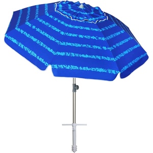 image:imageAMMSUN 7ft Heavy Duty High Wind Beach Umbrella Parasols with Sand Anchor Vent Tilt UV 50 Sun Protection Portable Outdoor Sunshade Umbrellas Carry Bag for Patio Garden Pool Backyard BlueTide Whisper Blue