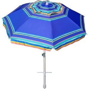 image:imageAMMSUN 7ft Heavy Duty High Wind Beach Umbrella Parasols with Sand Anchor Vent Tilt UV 50 Sun Protection Portable Outdoor Sunshade Umbrellas Carry Bag for Patio Garden Pool Backyard BlueBlue