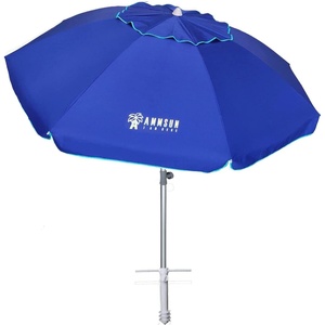 image:imageAMMSUN 7ft Heavy Duty High Wind Beach Umbrella Parasols with Sand Anchor Vent Tilt UV 50 Sun Protection Portable Outdoor Sunshade Umbrellas Carry Bag for Patio Garden Pool Backyard BlueSolid Blue