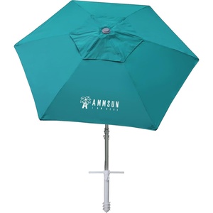 image:imageAMMSUN 8ft Large Beach Umbrellas for Sand with Sand Anchor Air Vent hookTeal