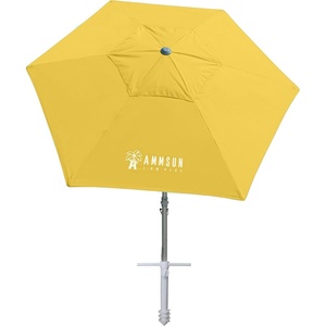 image:imageAMMSUN 8ft Large Beach Umbrellas for Sand with Sand Anchor Air Vent hookYellow