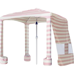 image:imageAMMSUN Beach Cabana 6565 Beach Canopy Easy Set up and Take Down Cabana Tent with Sand Pockets Instant Sun Shade with Side Wall Coral TropicalElegant Pink