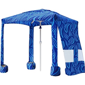 image:imageAMMSUN Beach Cabana 6565 Beach Canopy Easy Set up and Take Down Cabana Tent with Sand Pockets Instant Sun Shade with Side Wall Coral TropicalSea Flow