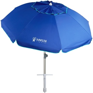 image:imageAMMSUN Beach Umbrellas for Sand Heavy Duty Wind Portable 65ftSolid Blue
