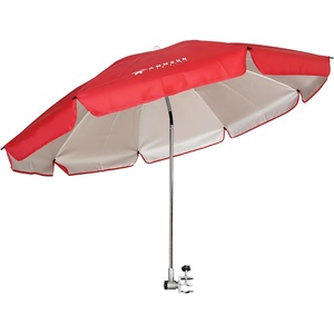 image:imageAMMSUN Chair Umbrella with Universal Clamp Adjustable 47 inches and 360 Swivel amp UPF 50 Protection Portable Sun Umbrella Secure Clip on CampingBeach Chairs Stroller Wheelchair Golf cart Lounger Blue LargesizedRed