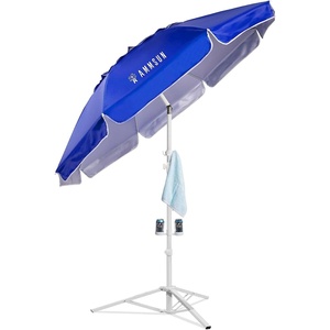 image:imageAMMSUN Shade Umbrella Premium Portable Umbrella with Stand 65ft Lightweight Free Standing Canopy for Sporting Games Adjustable Instant Sun Protection and Easy to Carry OrangeBlue