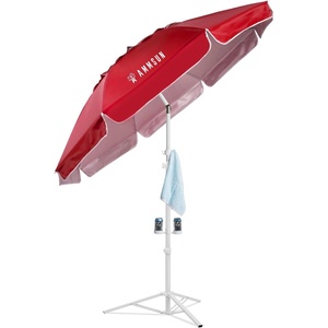 image:imageAMMSUN Shade Umbrella Premium Portable Umbrella with Stand 65ft Lightweight Free Standing Canopy for Sporting Games Adjustable Instant Sun Protection and Easy to Carry OrangeRed