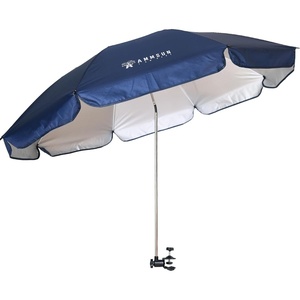 image:imageAMMSUN XL Chair Umbrella with Universal Clamp Adjustable 47 inches and 360degree Swivel UPF 50 Portable Clamp on Camping or Beach Chair Stroller Wheelchair Golf cart Bright Blue 2 PACKNavy Blue